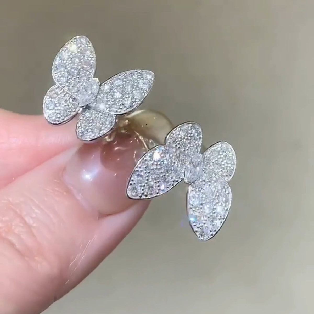 Miro TWIN SILVER BUTTERFLY DIAMOND RING