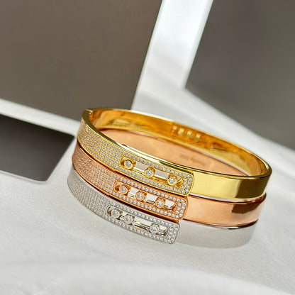[Miro ]Move Noa Rose Gold Pavé Diamond Bangle Bracelet