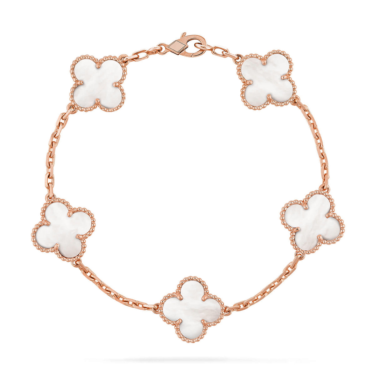 [Miro ]New CLOVER WHITE PEARL MOP 5 MOTIF BRACELET COLLECTION