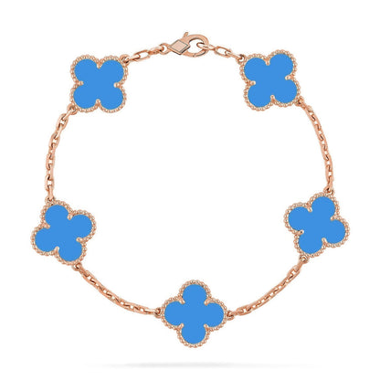 [Miro ]New CLOVER 5 MOTIF BLUE AGATE BRACELET COLLECTION