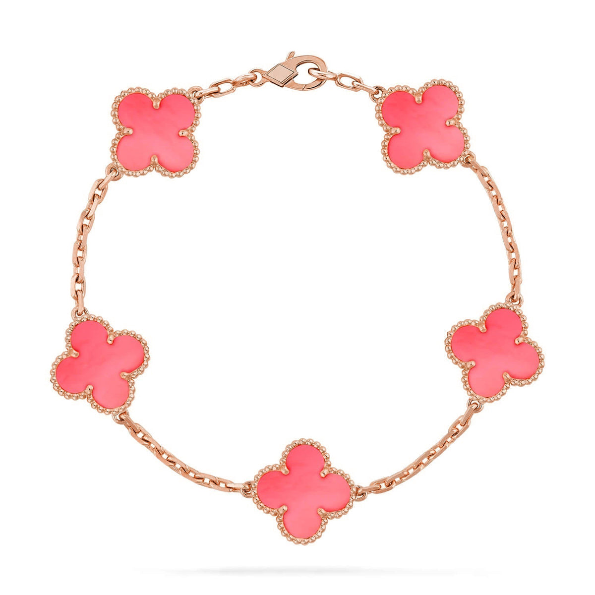 [Miro ]New  CLOVER 5 MOTIFS  PINK MOP BRACELET COLLECTION