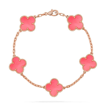 [Miro ]New  CLOVER 5 MOTIFS  PINK MOP BRACELET COLLECTION