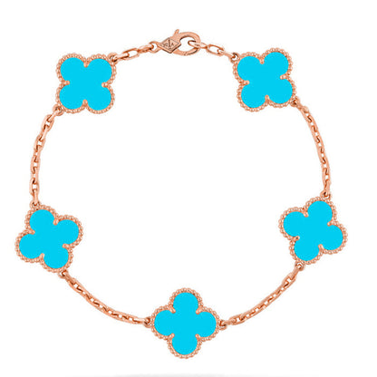 [Miro ]New  CLOVER 5 MOTIF TURQUOISE BRACELET COLLECTION