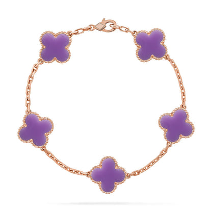 [Miro ]New CLOVER 5 MOTIF LIGHT PURPLE BRACELET COLLECTION