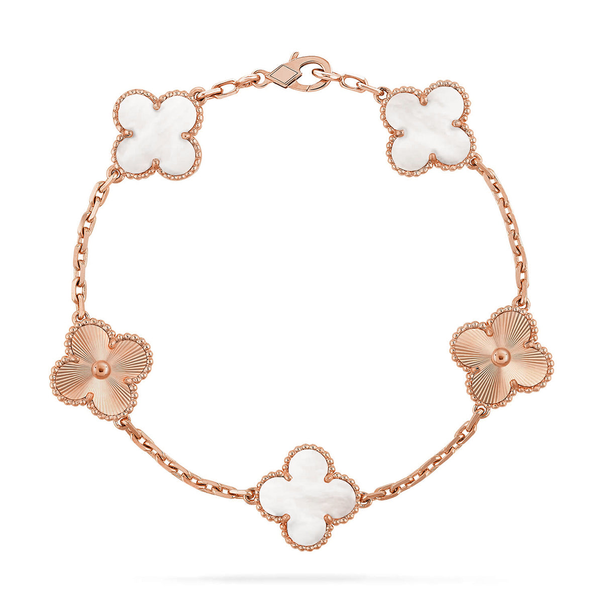 [Miro ]New CLOVER WHITE PEARL MOP 5 MOTIF BRACELET COLLECTION