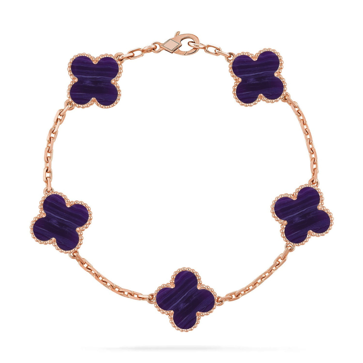 [Miro ]New CLOVER 5 MOTIF PURPLE STRIPES BRACELET COLLECTION