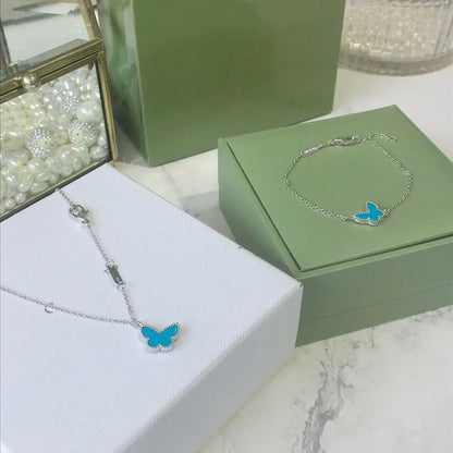 Miro BUTTERFLY TURQUOISE BUTTERFLY BRACELET SILVER