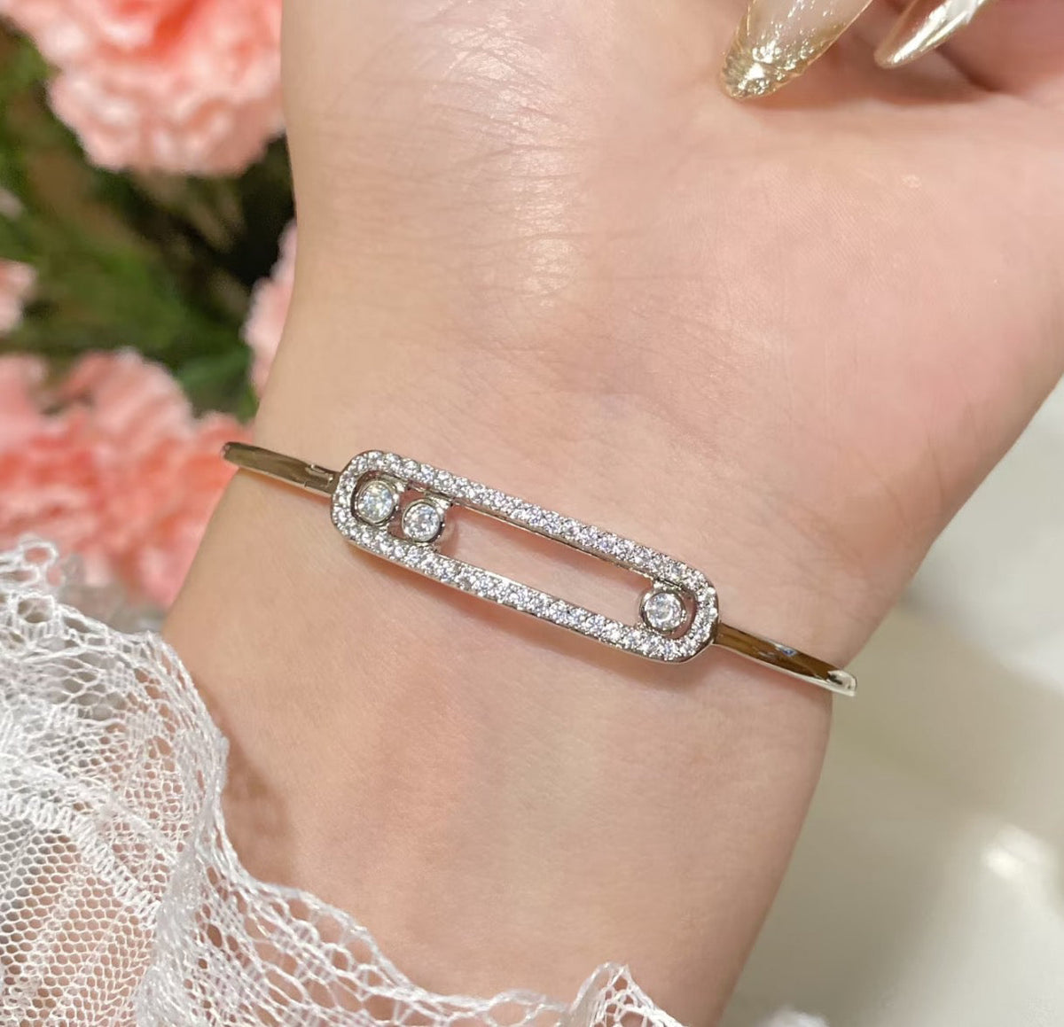 [Miro ]Move Pavé Diamond Bangle Bracelet M