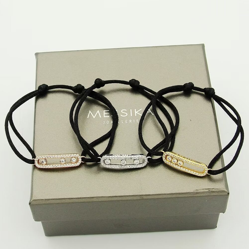 [Miro ]Messika Care(s) pink cord pavé bracelet