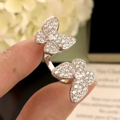 Miro TWIN SILVER BUTTERFLY DIAMOND RING