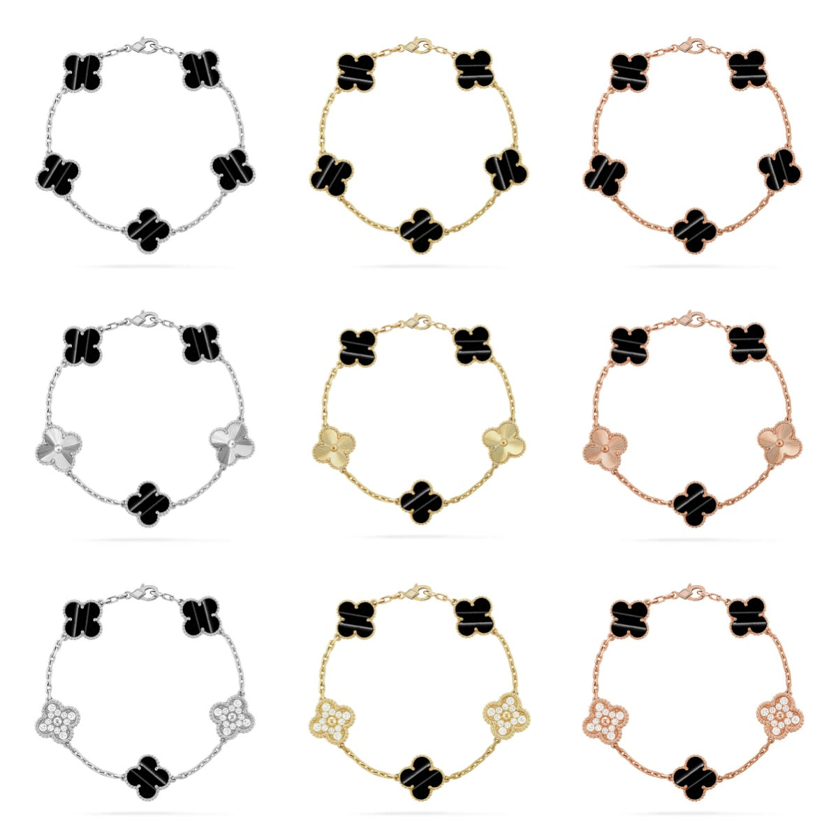 [Miro ]New  CLOVER 5 MOTIF PULSAR STONE BRACELET COLLECTION