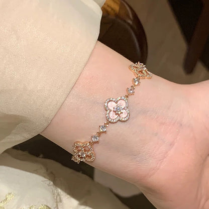 Miro CLOVER 5 MOTIF PINK BLUE RED WHITE BRACELET