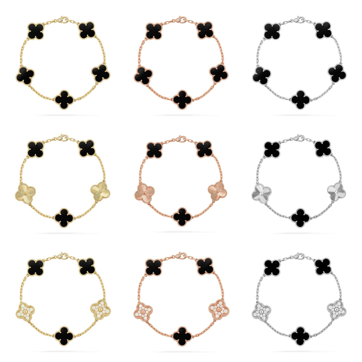 [Miro ]New CLOVER 5 MOTIF ONYXS BRACELET COLLECTION