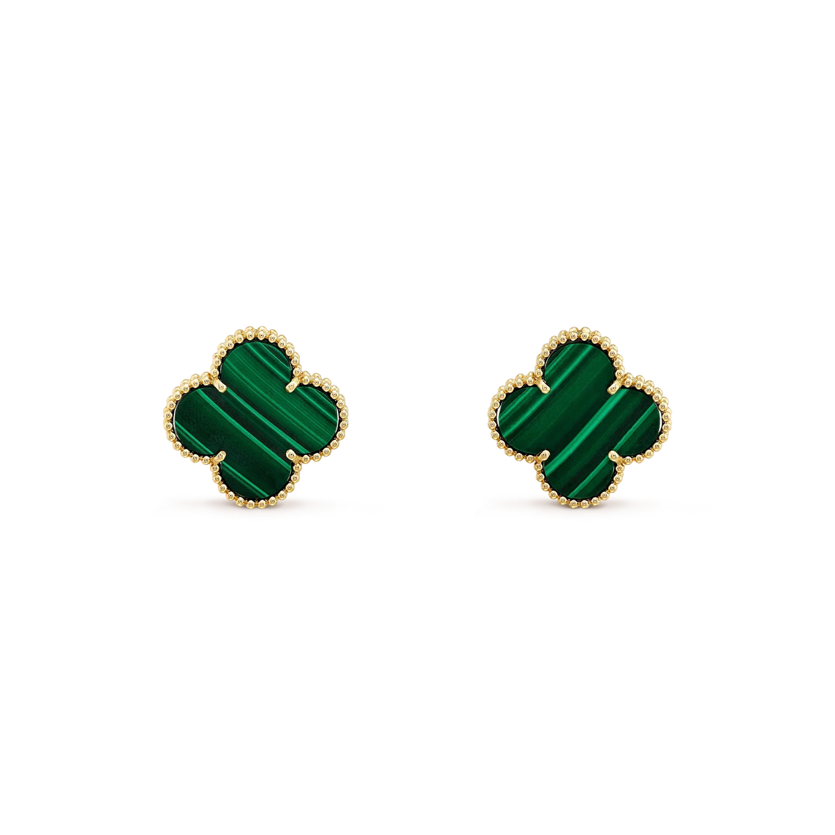 Miro CLOVER MINI 9.5MM MALACHITE  EARRINGS