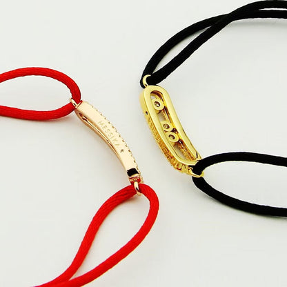 [Miro ]Messika Care(s) pink cord pavé bracelet