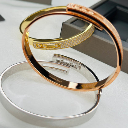 [Miro ]Move Noa Rose Gold Pavé Diamond Bangle Bracelet
