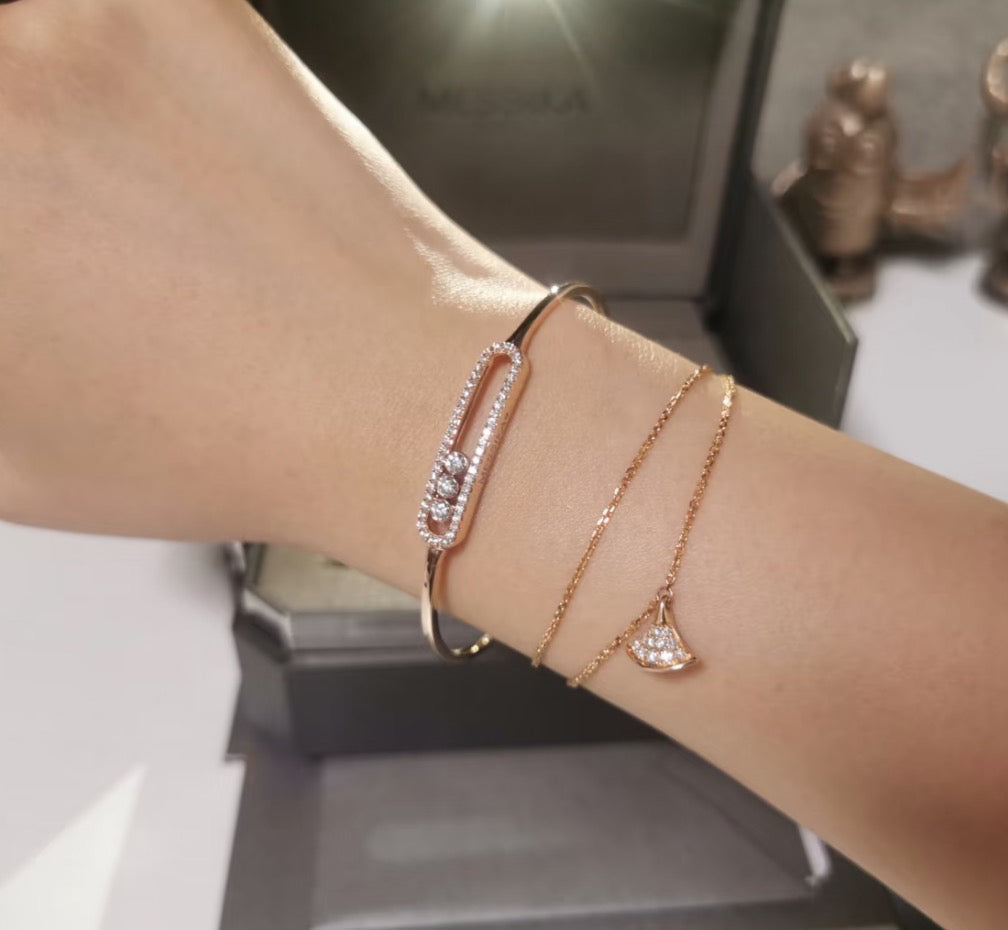[Miro ]Move Pavé Diamond Bangle Bracelet M