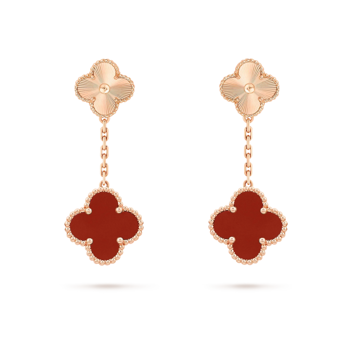 Miro CLOVER 2 MOTIF  LASER CARNELIAN EARRINGS