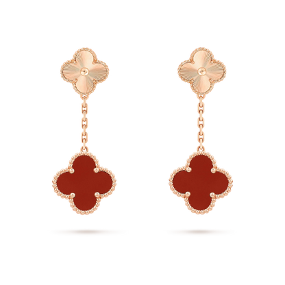 Miro CLOVER 2 MOTIF  LASER CARNELIAN EARRINGS