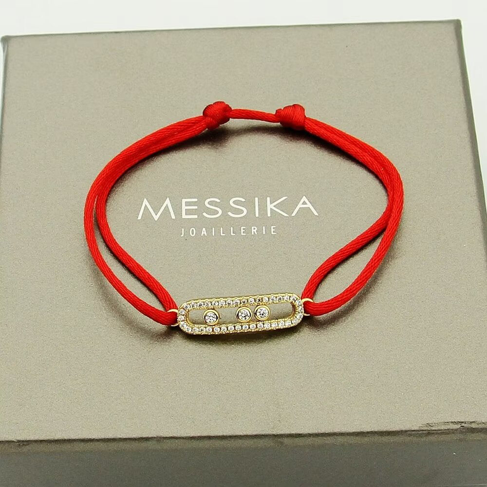 [Miro ]Messika Care(s) pink cord pavé bracelet