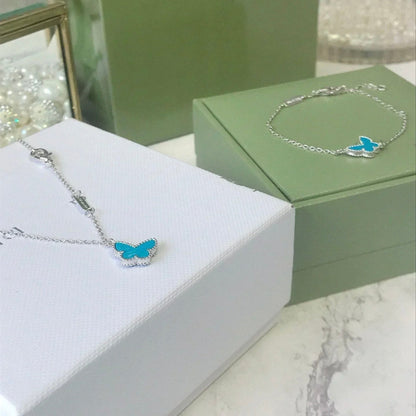 Miro BUTTERFLY TURQUOISE BUTTERFLY BRACELET SILVER