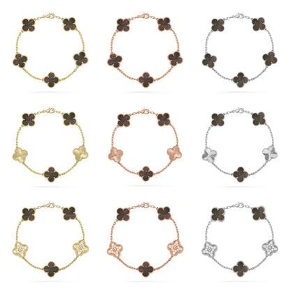 [Miro ]New CLOVER 5 MOTIF GRAY MOP BRACELET COLLECTION