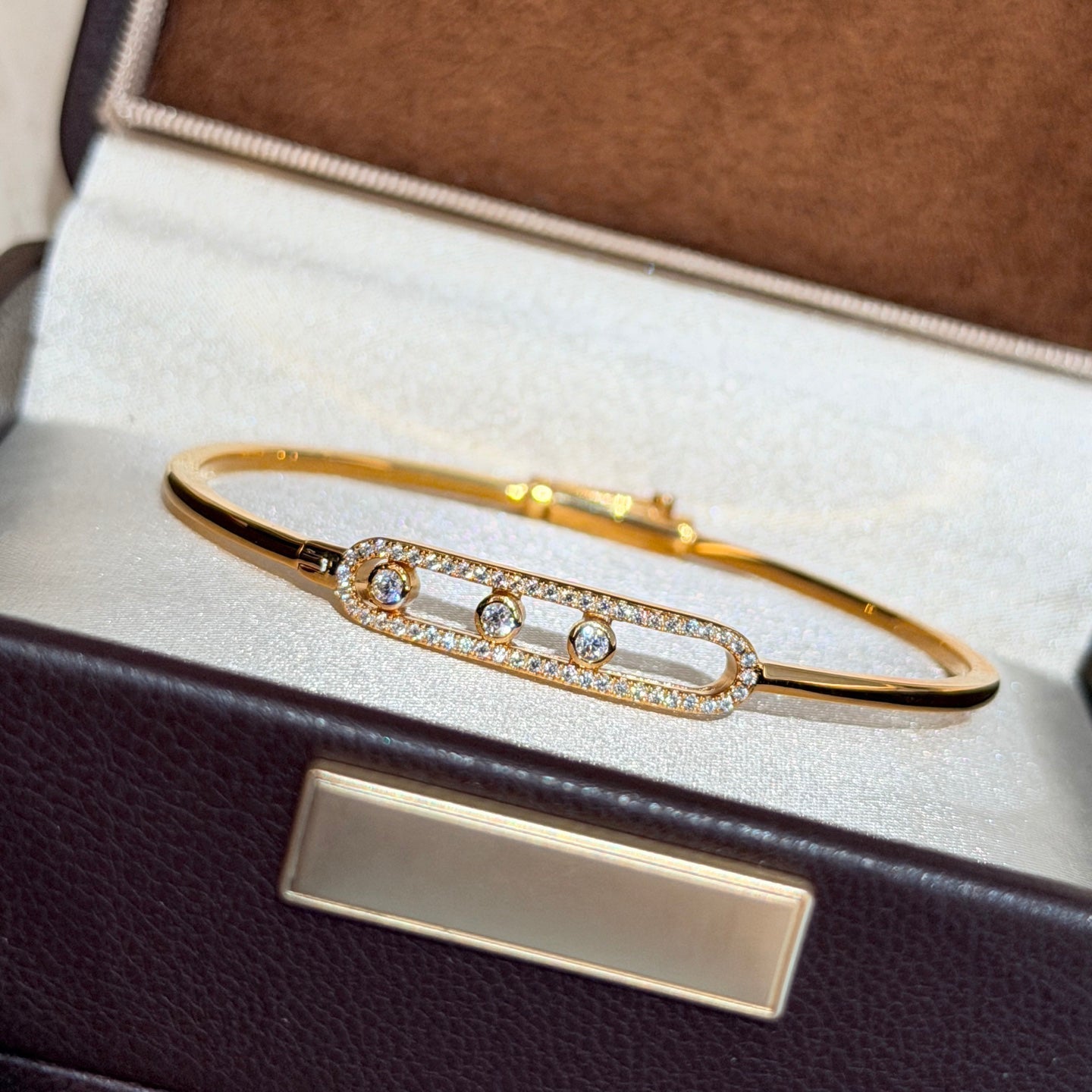 [Miro ]Move Pavé Diamond Bangle Bracelet M