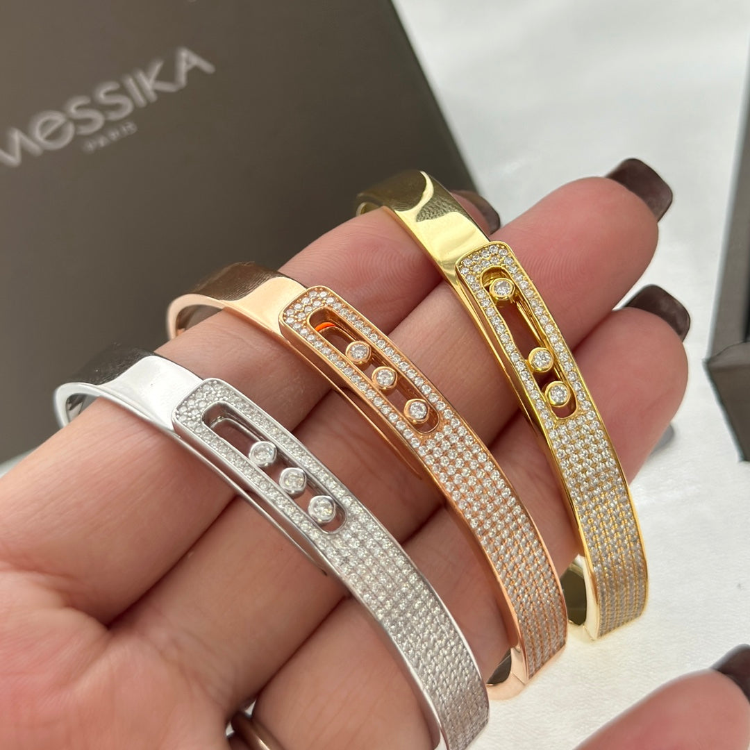 [Miro ]Move Noa Rose Gold Pavé Diamond Bangle Bracelet