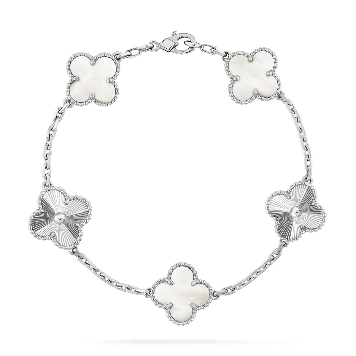 [Miro ]New CLOVER WHITE PEARL MOP 5 MOTIF BRACELET COLLECTION