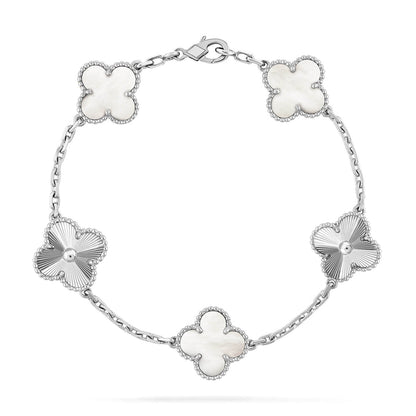 [Miro ]New CLOVER WHITE PEARL MOP 5 MOTIF BRACELET COLLECTION