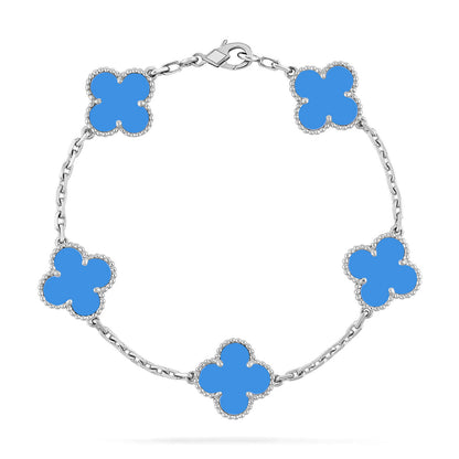 [Miro ]New CLOVER 5 MOTIF BLUE AGATE BRACELET COLLECTION