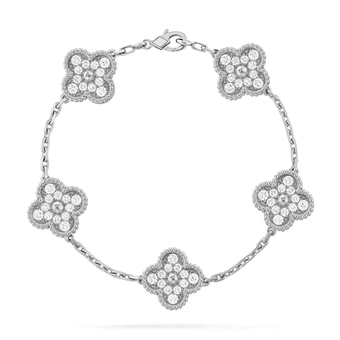 [Miro ] New  CLOVER 5 MOTIF FULL DIAMOND BRACELET COLLECTION