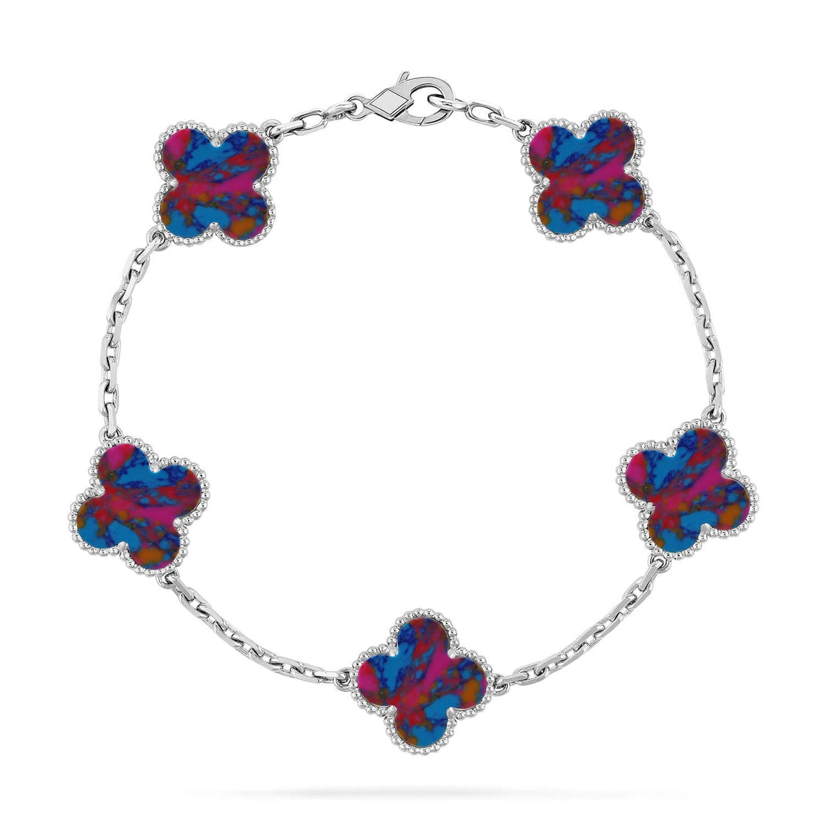[Miro ]New CLOVER 5 MOTIF COLOR GEMSTONES BRACELET COLLECTION