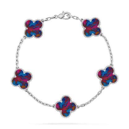 [Miro ]New CLOVER 5 MOTIF COLOR GEMSTONES BRACELET COLLECTION
