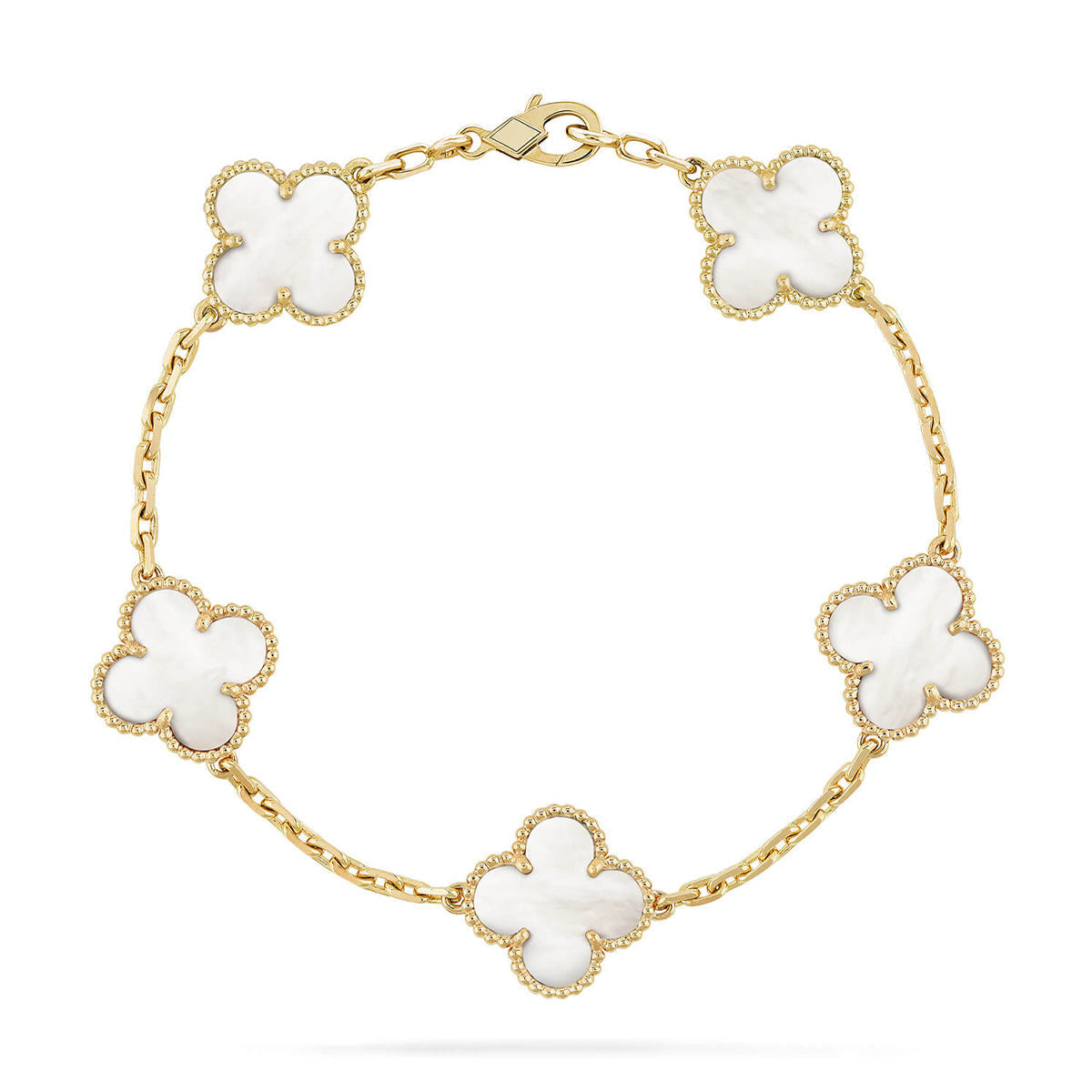 [Miro ]New CLOVER WHITE PEARL MOP 5 MOTIF BRACELET COLLECTION