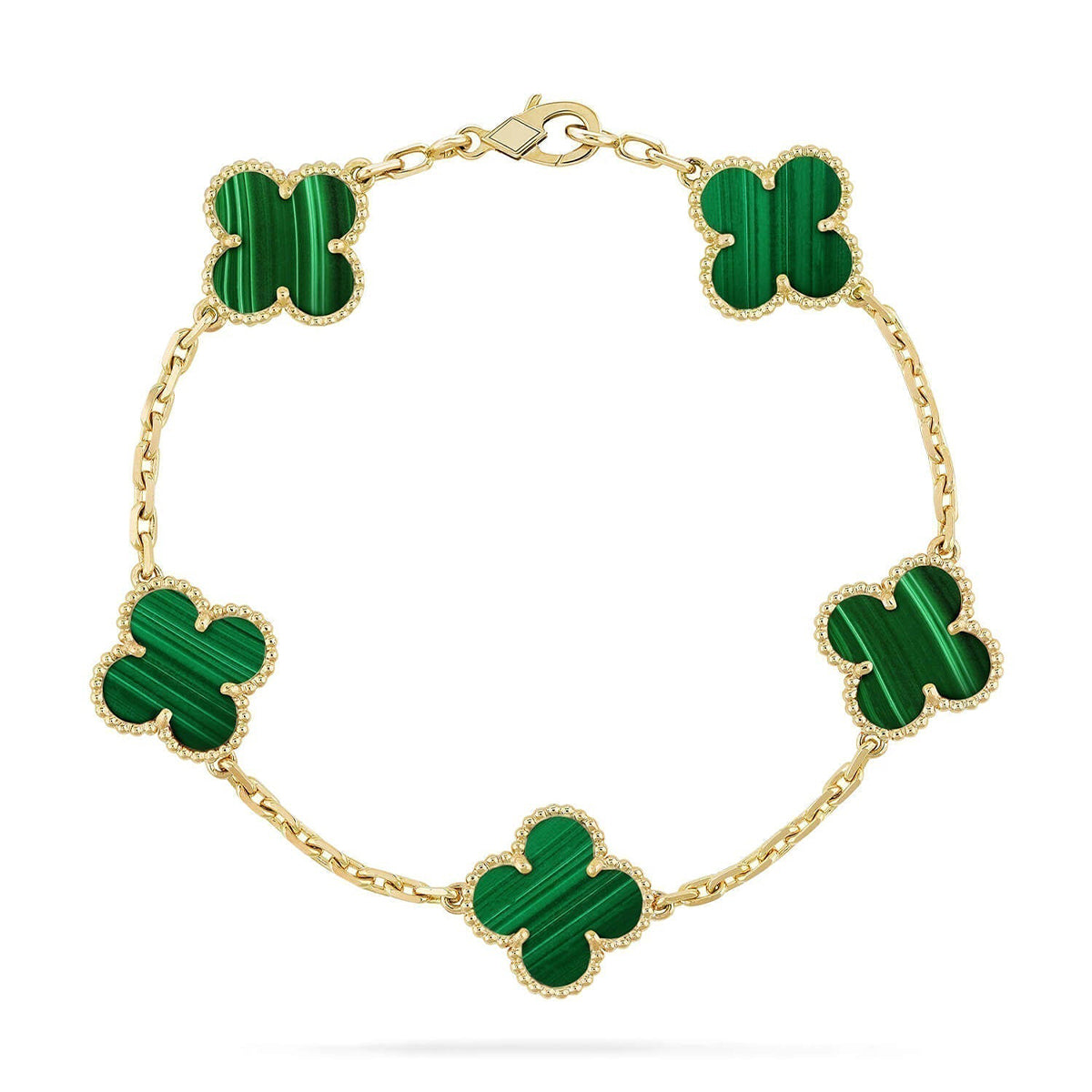 [Miro ]New  CLOVER 5 MOTIF MALACHITE BRACELET COLLECTION