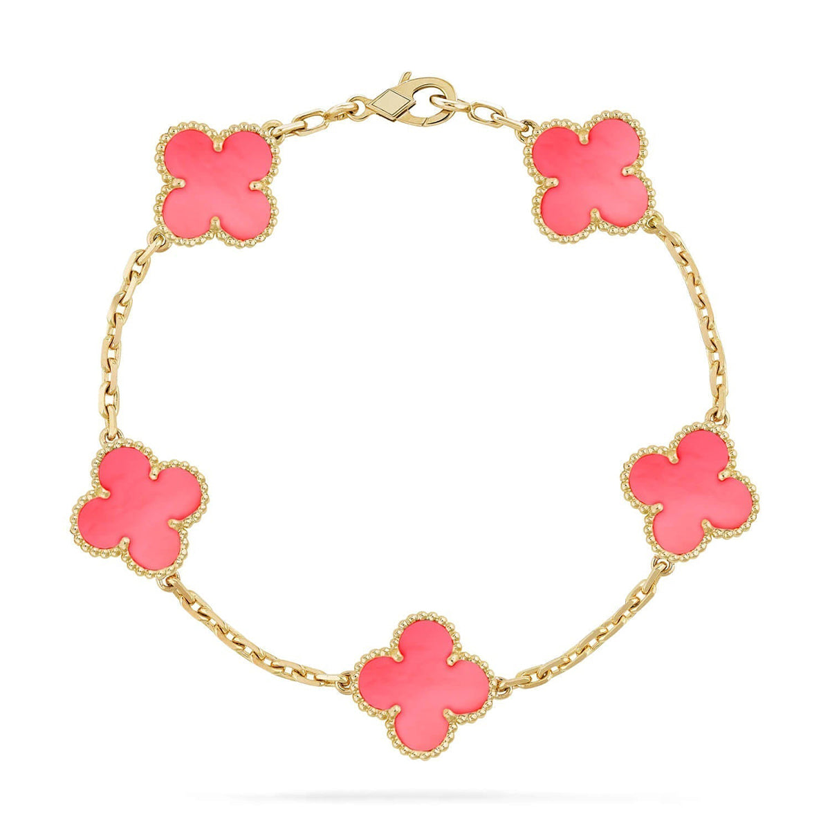 [Miro ]New  CLOVER 5 MOTIFS  PINK MOP BRACELET COLLECTION