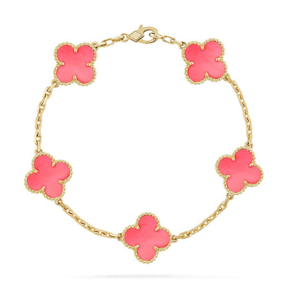 [Miro ]New  CLOVER 5 MOTIFS  PINK MOP BRACELET COLLECTION