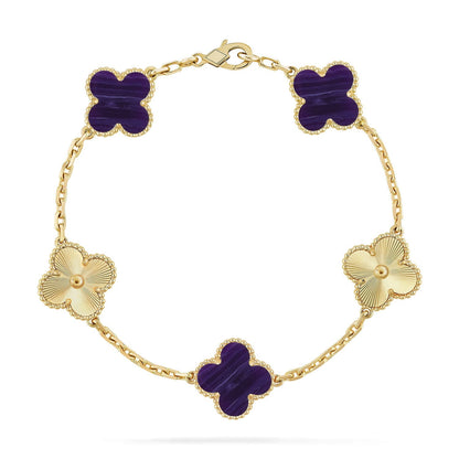 [Miro ]New CLOVER 5 MOTIF PURPLE STRIPES BRACELET COLLECTION