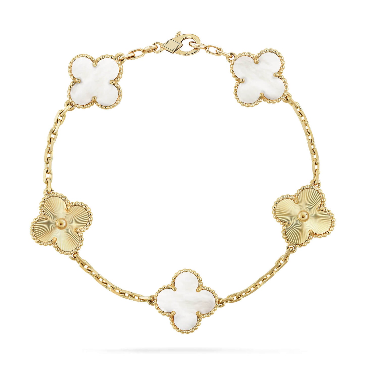 [Miro ]New CLOVER WHITE PEARL MOP 5 MOTIF BRACELET COLLECTION