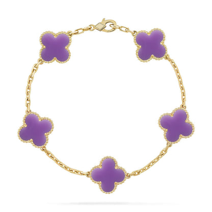 [Miro ]New CLOVER 5 MOTIF LIGHT PURPLE BRACELET COLLECTION