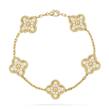 [Miro ] New  CLOVER 5 MOTIF FULL DIAMOND BRACELET COLLECTION