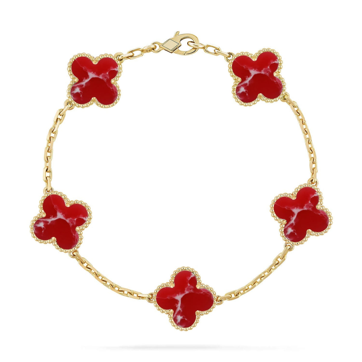 [Miro ]New CLOVER 5 MOTIF RED PATTERN BRACELET COLLECTION