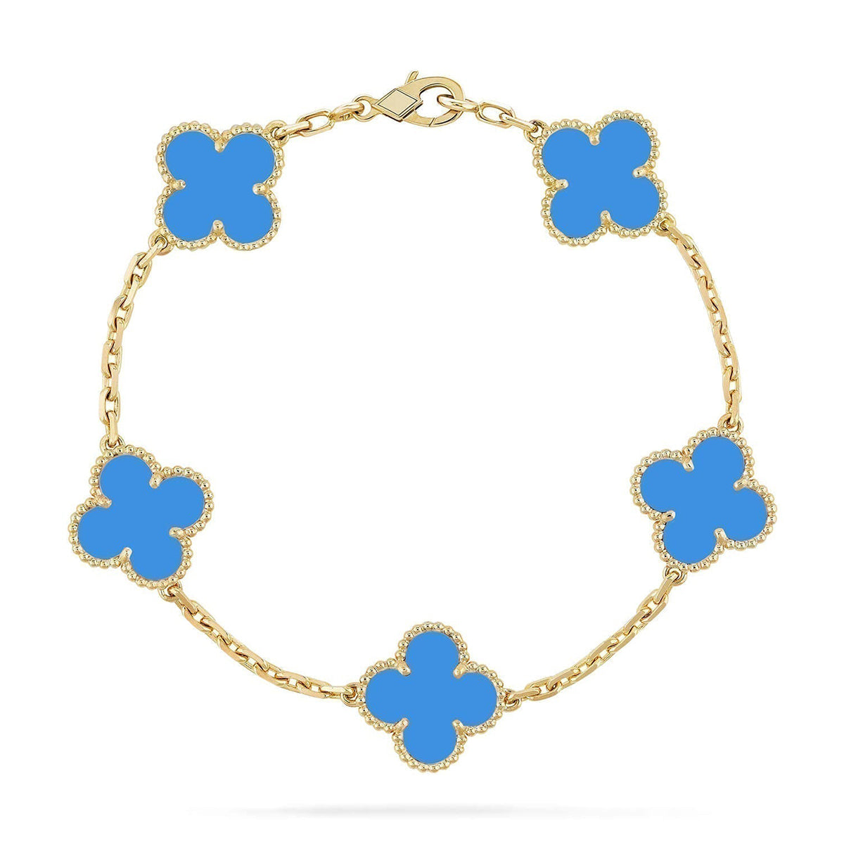 [Miro ]New CLOVER 5 MOTIF BLUE AGATE BRACELET COLLECTION