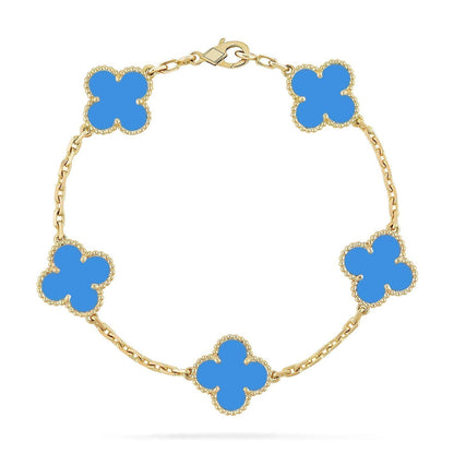 [Miro ]New CLOVER 5 MOTIF BLUE AGATE BRACELET COLLECTION