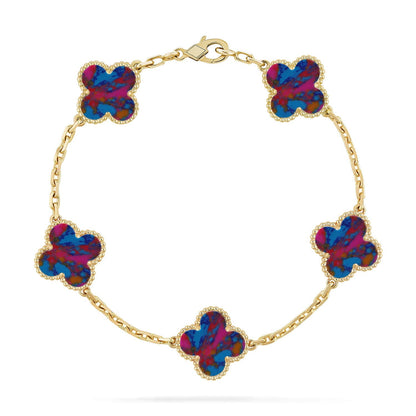 [Miro ]New CLOVER 5 MOTIF COLOR GEMSTONES BRACELET COLLECTION