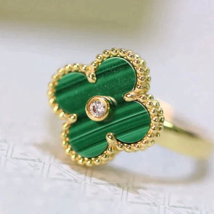 Miro CLOVER MALACHITE RING GOLD DIAMOND