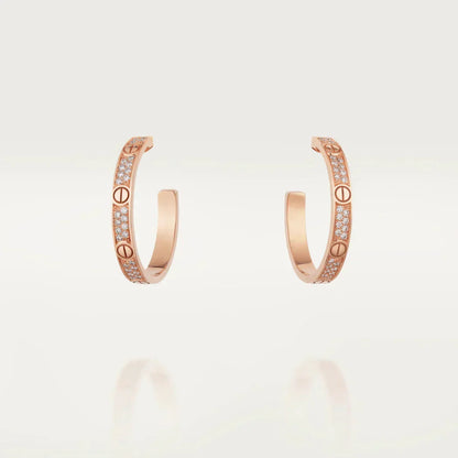 Miro LOVE DIAMOND PINK GOLD HOOP EARRINGS