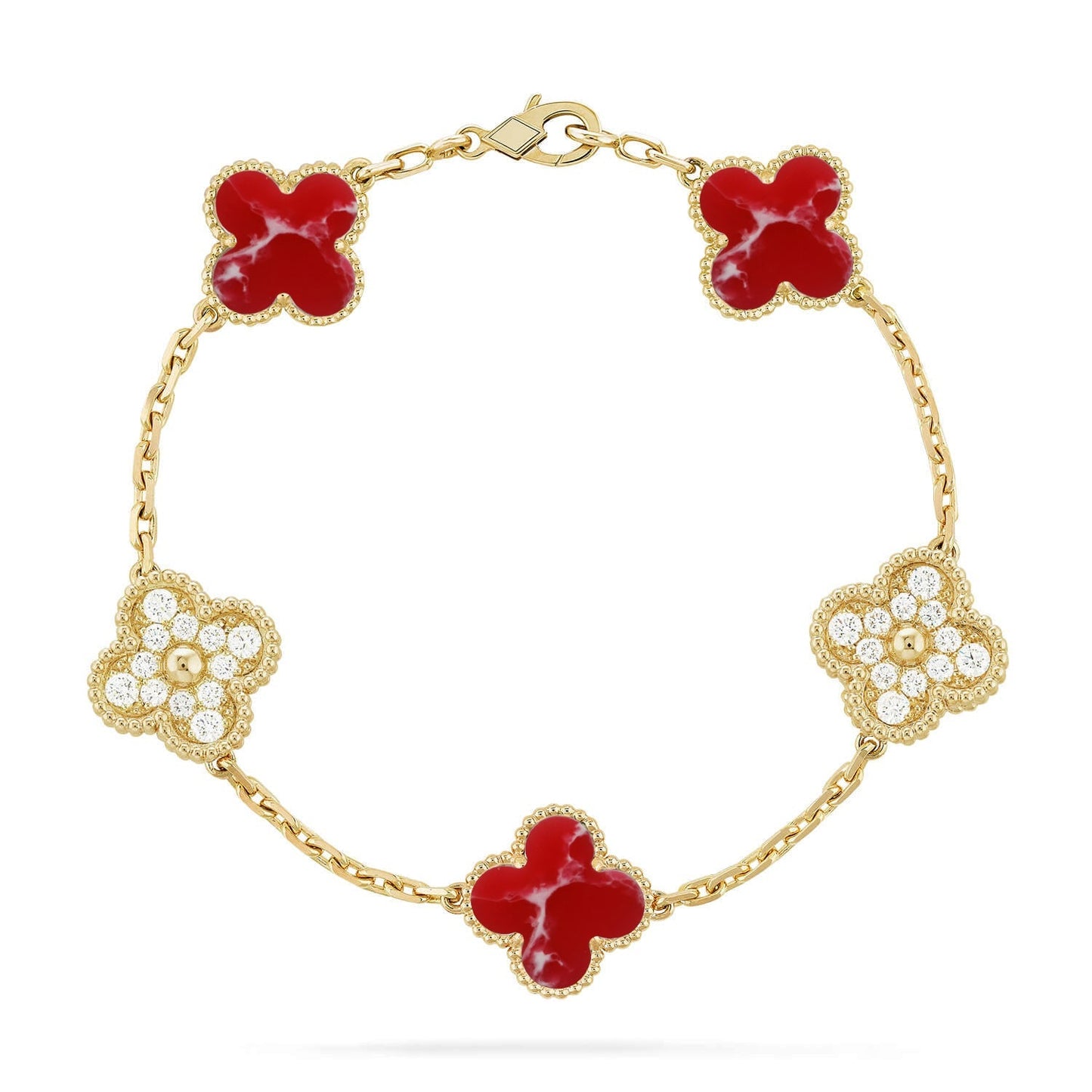 [Miro ]New CLOVER 5 MOTIF RED PATTERN BRACELET COLLECTION