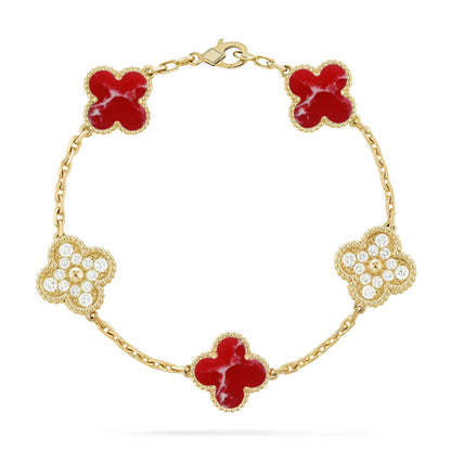 [Miro ]New CLOVER 5 MOTIF RED PATTERN BRACELET COLLECTION
